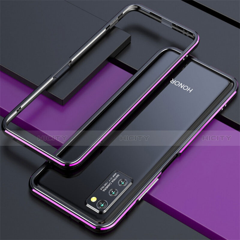 Coque Bumper Luxe Aluminum Metal Etui pour Huawei Honor V30 5G Violet Plus