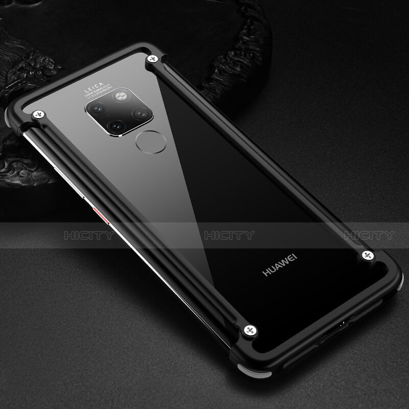 Coque Bumper Luxe Aluminum Metal Etui pour Huawei Mate 20 Noir Plus