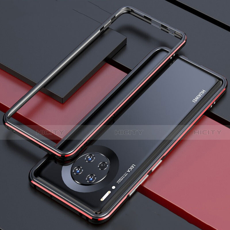 Coque Bumper Luxe Aluminum Metal Etui pour Huawei Mate 30 Pro 5G Rouge Plus