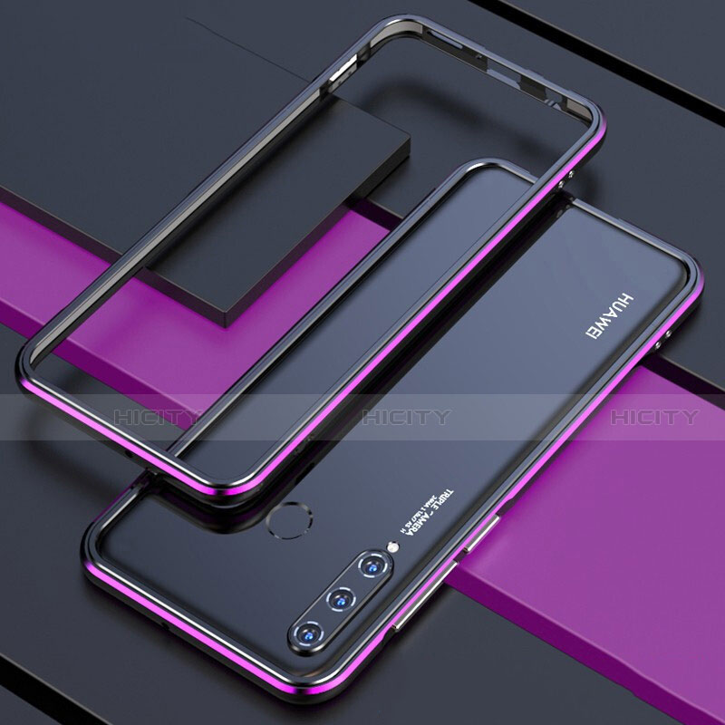 Coque Bumper Luxe Aluminum Metal Etui pour Huawei P30 Lite New Edition Violet Plus
