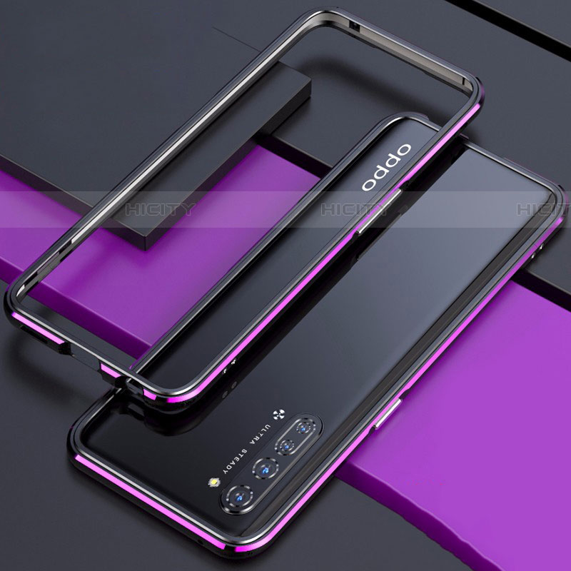Coque Bumper Luxe Aluminum Metal Etui pour Oppo Find X2 Lite Violet Plus
