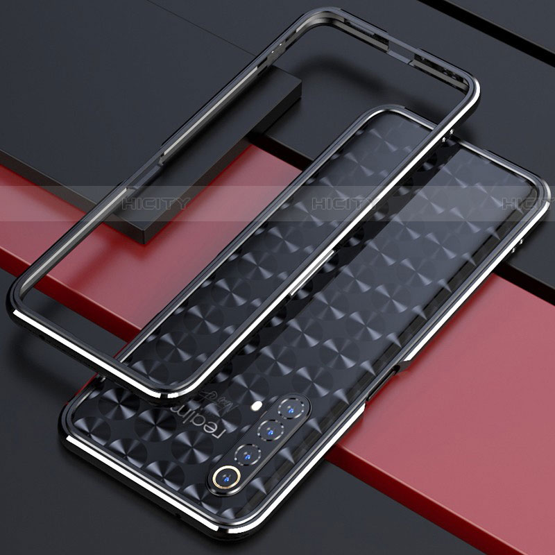 Coque Bumper Luxe Aluminum Metal Etui pour Realme X50 5G Argent et Noir Plus