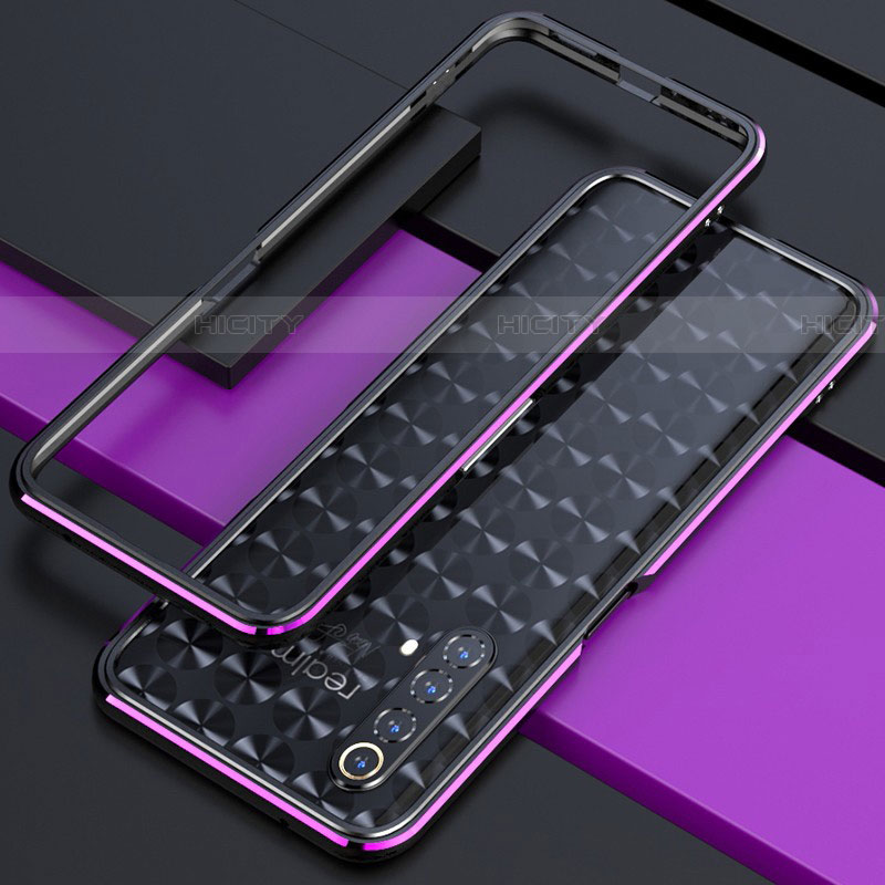 Coque Bumper Luxe Aluminum Metal Etui pour Realme X50m 5G Violet Plus