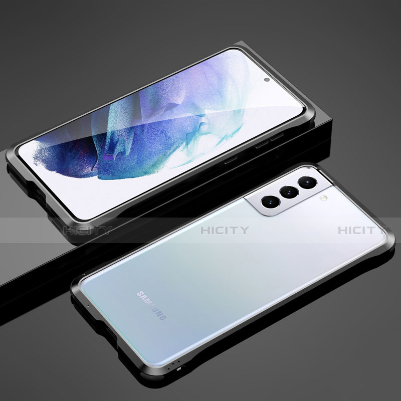 Coque Bumper Luxe Aluminum Metal Etui pour Samsung Galaxy S21 5G Noir Plus