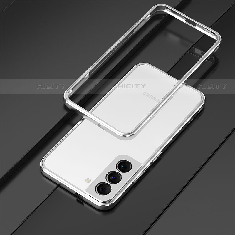 Coque Bumper Luxe Aluminum Metal Etui pour Samsung Galaxy S21 FE 5G Argent Plus