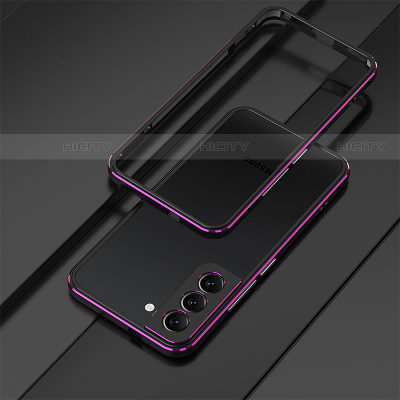 Coque Bumper Luxe Aluminum Metal Etui pour Samsung Galaxy S23 Plus 5G Violet Plus