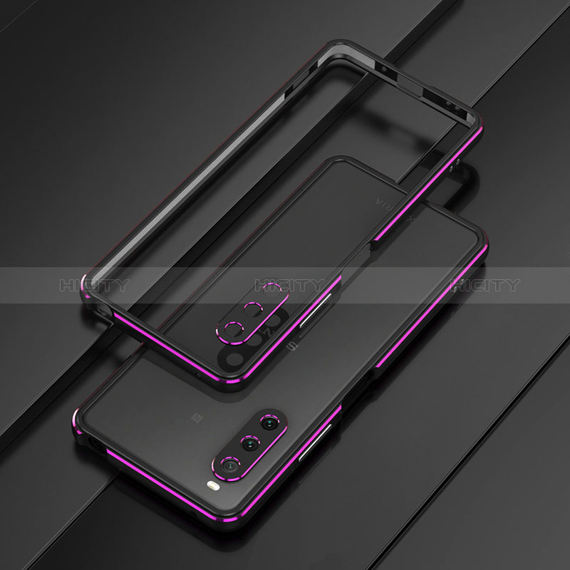 Coque Bumper Luxe Aluminum Metal Etui pour Sony Xperia 10 V Violet Plus