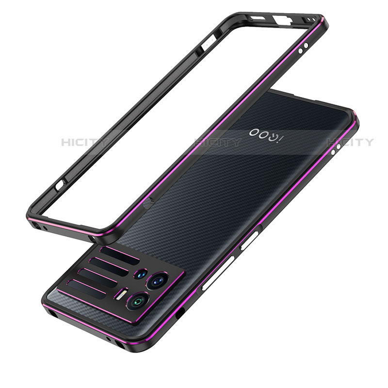 Coque Bumper Luxe Aluminum Metal Etui pour Vivo iQOO 9 5G Violet Plus