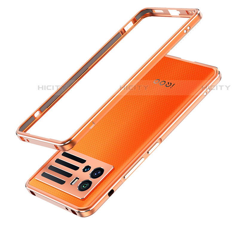 Coque Bumper Luxe Aluminum Metal Etui pour Vivo iQOO 9 Pro 5G Orange Plus