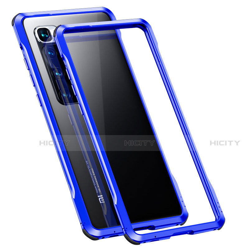 Coque Bumper Luxe Aluminum Metal Etui pour Xiaomi Mi 10 Ultra Bleu Plus