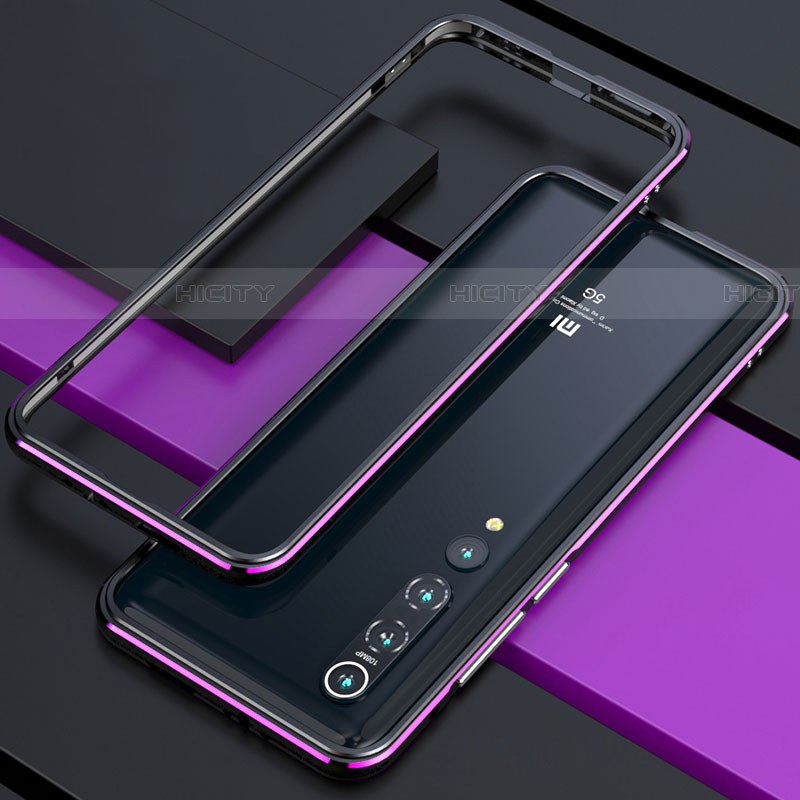 Coque Bumper Luxe Aluminum Metal Etui pour Xiaomi Mi 10 Violet Plus