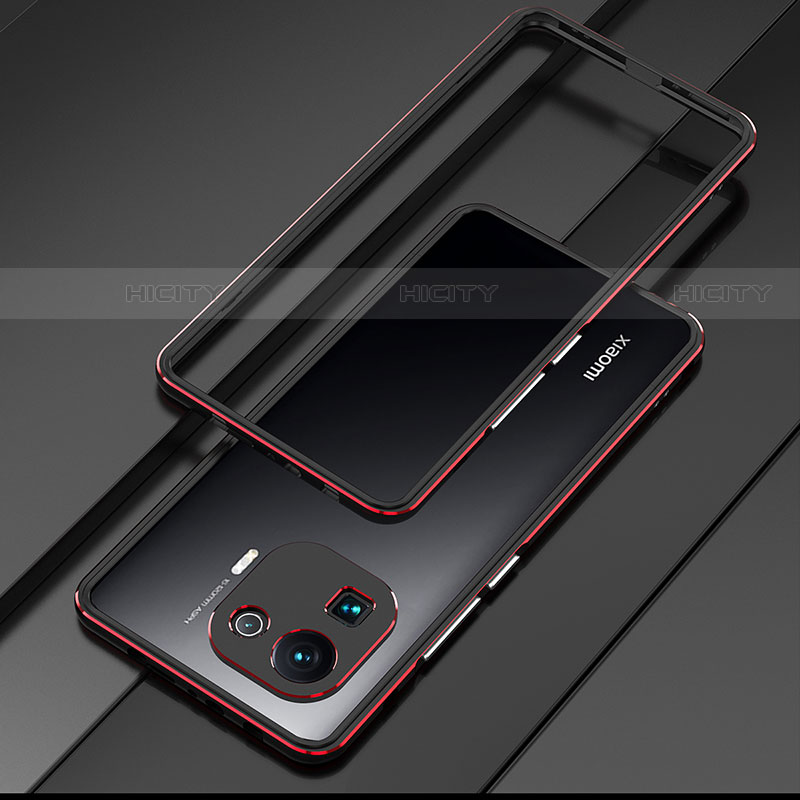 Coque Bumper Luxe Aluminum Metal Etui pour Xiaomi Mi 11 Pro 5G Rouge et Noir Plus