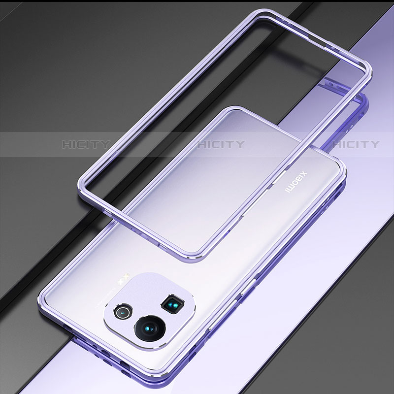 Coque Bumper Luxe Aluminum Metal Etui pour Xiaomi Mi 11 Pro 5G Violet Clair Plus