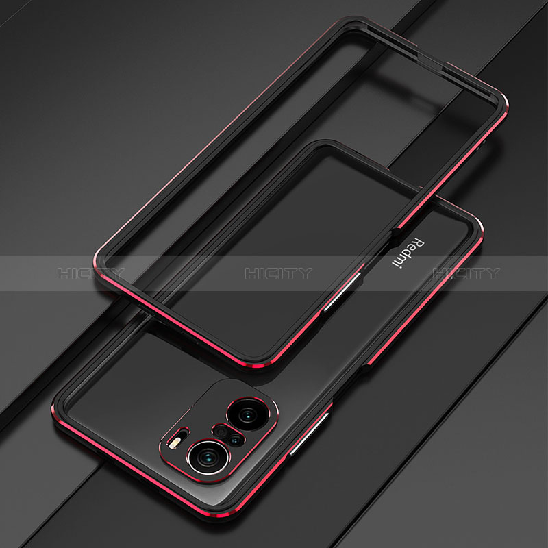 Coque Bumper Luxe Aluminum Metal Etui pour Xiaomi Mi 11X 5G Rouge et Noir Plus
