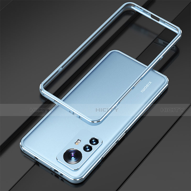 Coque Bumper Luxe Aluminum Metal Etui pour Xiaomi Mi 12 5G Bleu Plus