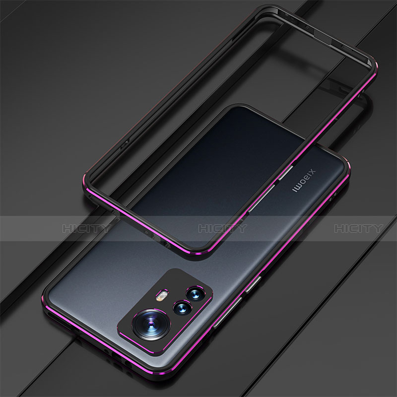 Coque Bumper Luxe Aluminum Metal Etui pour Xiaomi Mi 12 5G Violet Plus