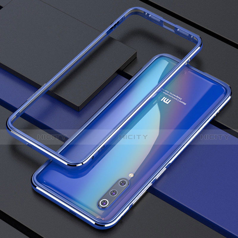 Coque Bumper Luxe Aluminum Metal Etui pour Xiaomi Mi 9 Lite Bleu Plus