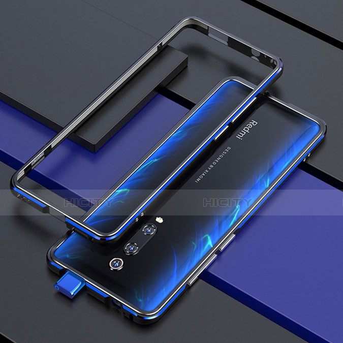 Coque Bumper Luxe Aluminum Metal Etui pour Xiaomi Mi 9T Bleu et Noir Plus