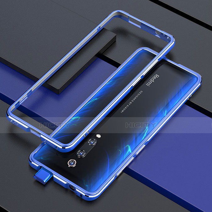 Coque Bumper Luxe Aluminum Metal Etui pour Xiaomi Redmi K20 Bleu Plus