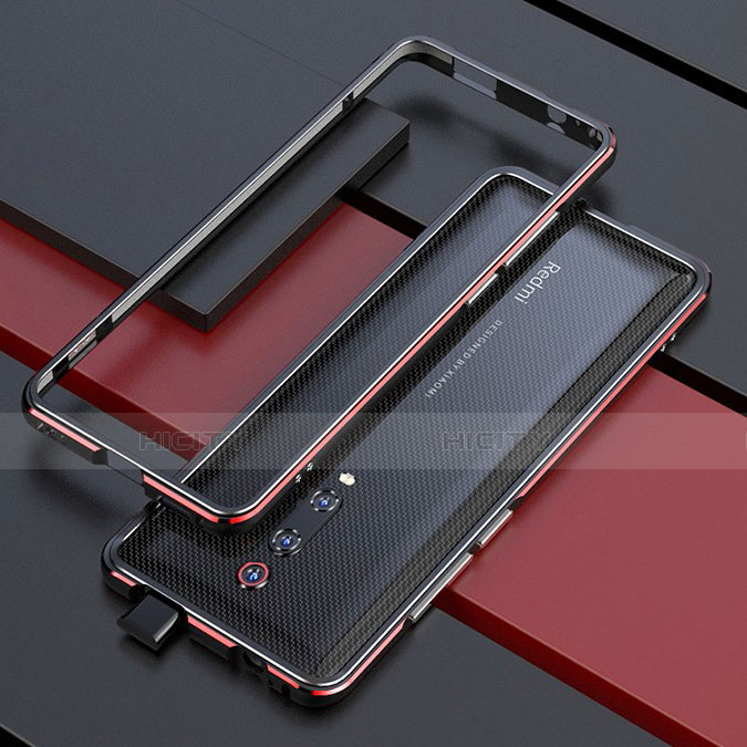 Coque Bumper Luxe Aluminum Metal Etui pour Xiaomi Redmi K20 Pro Rouge et Noir Plus