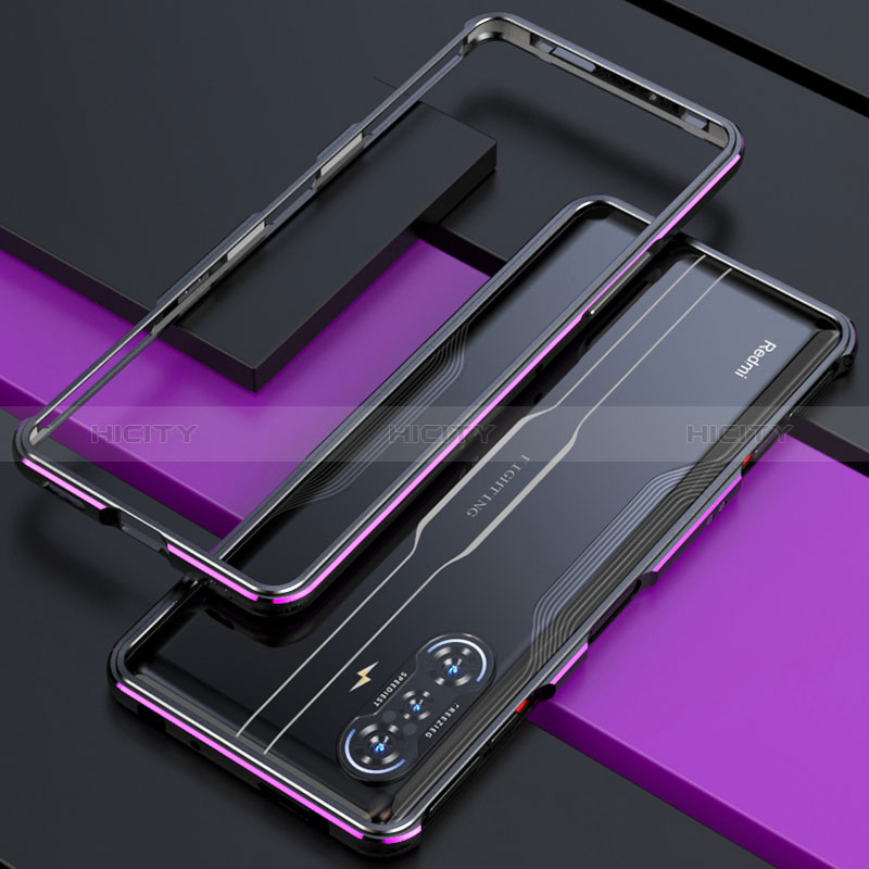 Coque Bumper Luxe Aluminum Metal Etui S02 pour Xiaomi Poco F3 GT 5G Violet Plus