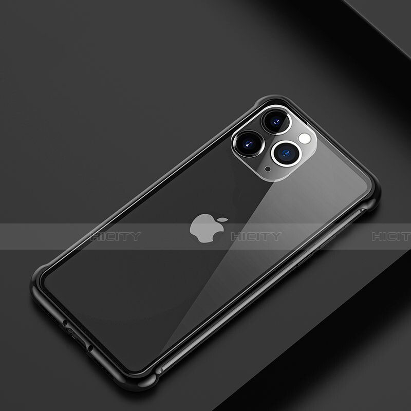 Coque Bumper Luxe Aluminum Metal Etui T01 pour Apple iPhone 11 Pro Max Noir Plus