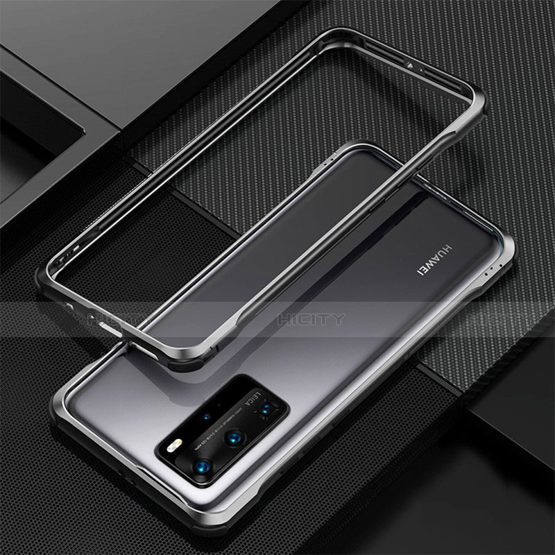 Coque Bumper Luxe Aluminum Metal Etui T01 pour Huawei P40 Pro Noir Plus