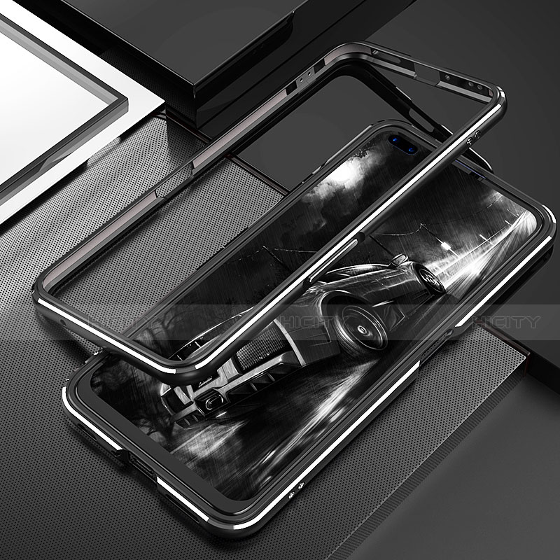 Coque Bumper Luxe Aluminum Metal Etui T01 pour Realme X50 Pro 5G Argent et Noir Plus