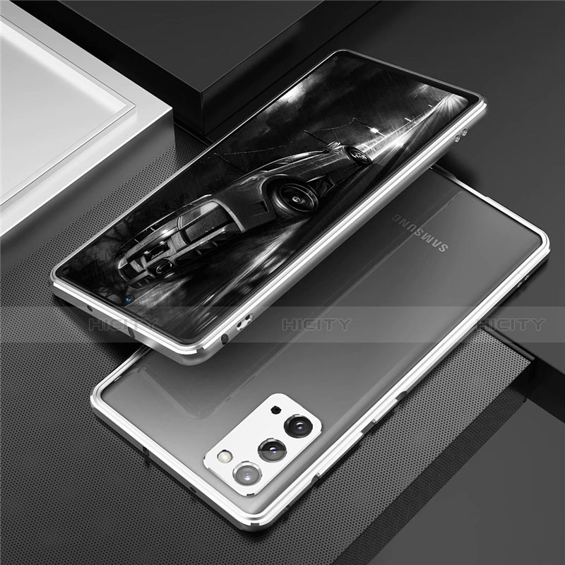 Coque Bumper Luxe Aluminum Metal Etui T01 pour Samsung Galaxy Note 20 5G Argent Plus