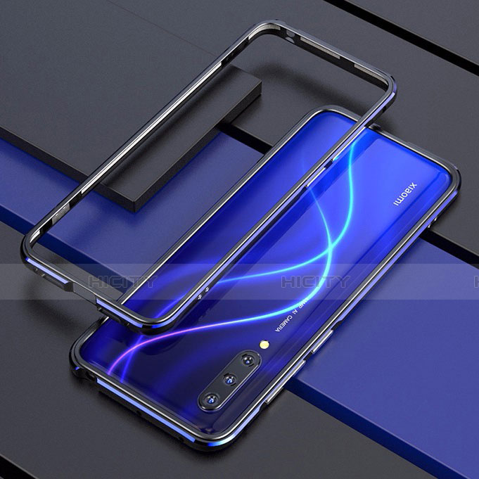 Coque Bumper Luxe Aluminum Metal Etui T01 pour Xiaomi Mi A3 Bleu et Noir Plus