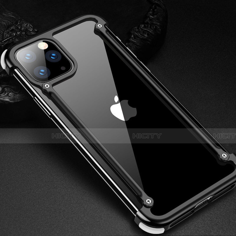 Coque Bumper Luxe Aluminum Metal Etui T02 pour Apple iPhone 11 Pro Max Noir Plus