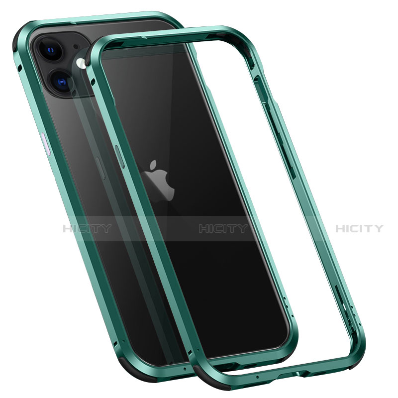 Coque Bumper Luxe Aluminum Metal Etui T02 pour Apple iPhone 12 Mini Vert Plus