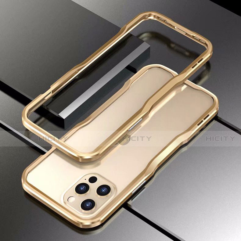 Coque Bumper Luxe Aluminum Metal Etui T03 pour Apple iPhone 12 Pro Or Plus