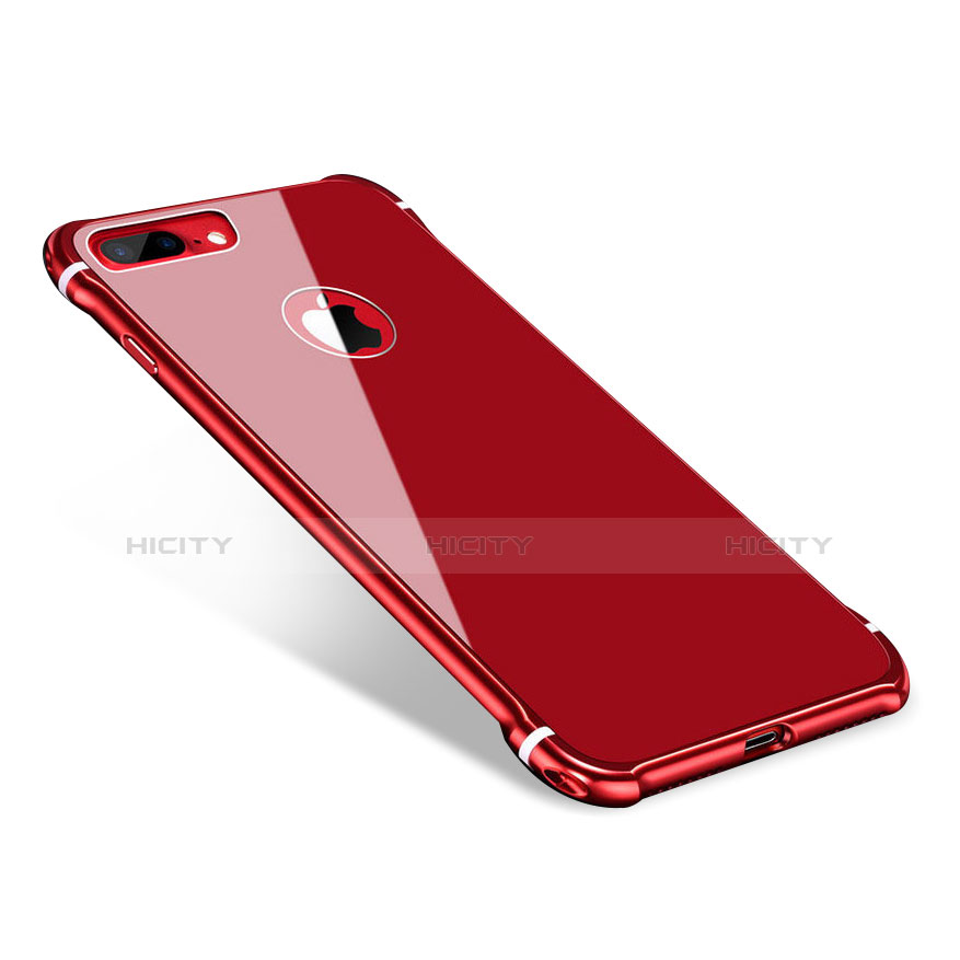 Coque Bumper Luxe Aluminum Metal Miroir Housse Etui M01 pour Apple iPhone 7 Plus Rouge Plus