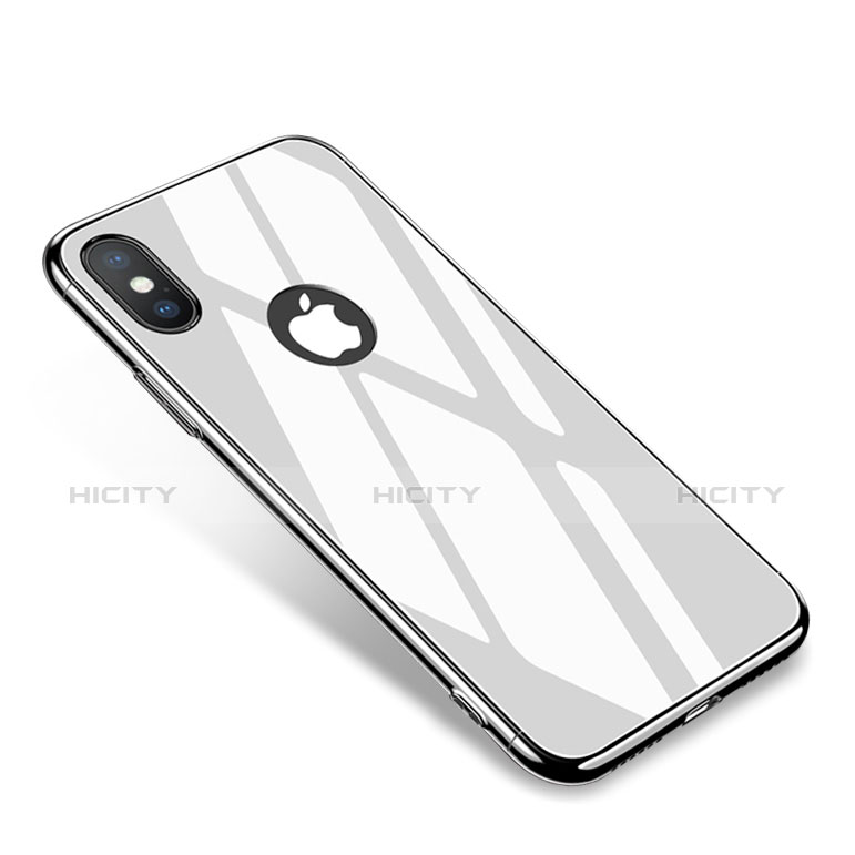 Coque Bumper Luxe Aluminum Metal Miroir Housse Etui pour Apple iPhone X Blanc Plus