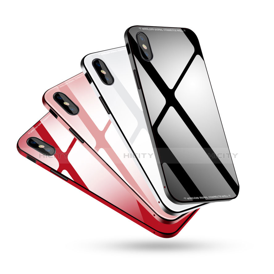 Coque Bumper Luxe Aluminum Metal Miroir Housse Etui S01 pour Apple iPhone X Plus