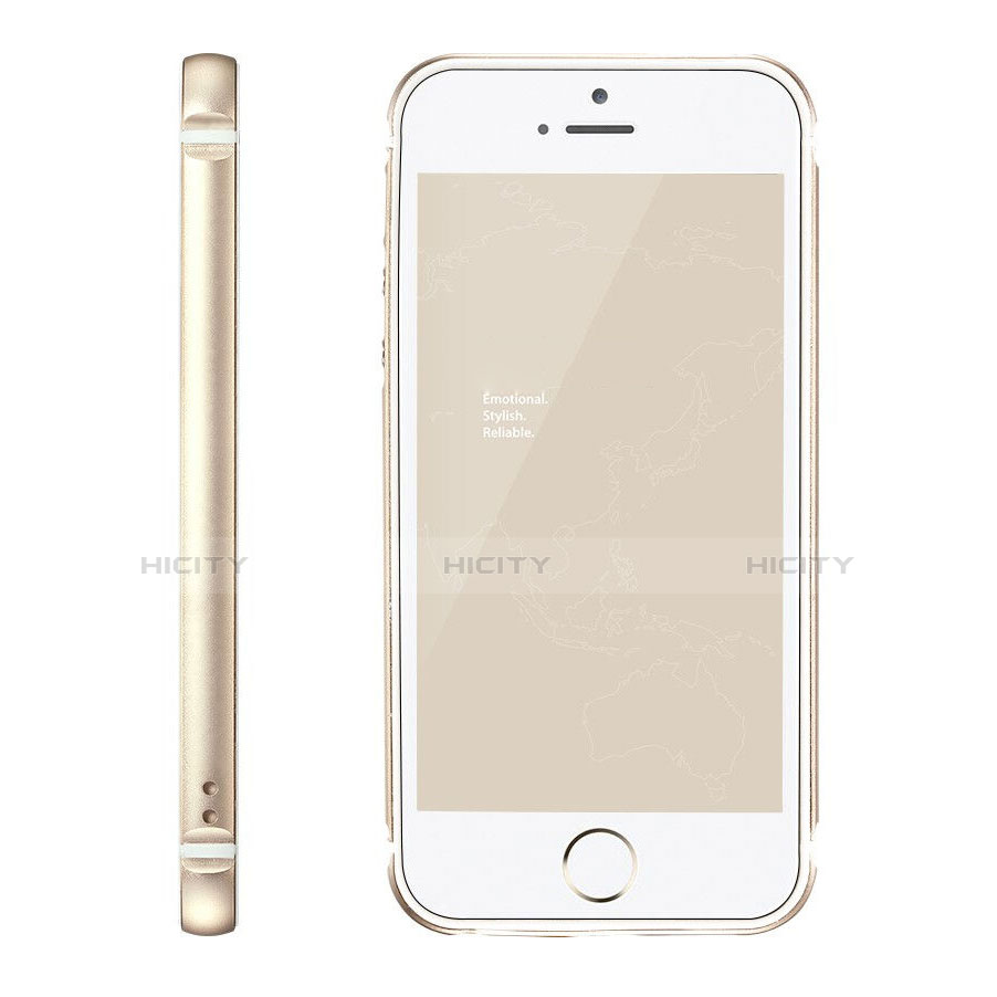 Coque Bumper Luxe Aluminum Metal pour Apple iPhone 5S Or Plus