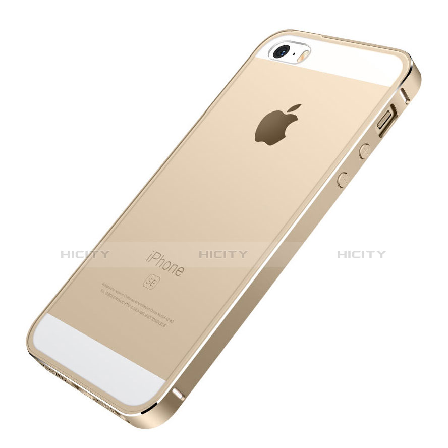 Coque Bumper Luxe Aluminum Metal pour Apple iPhone SE Or Plus