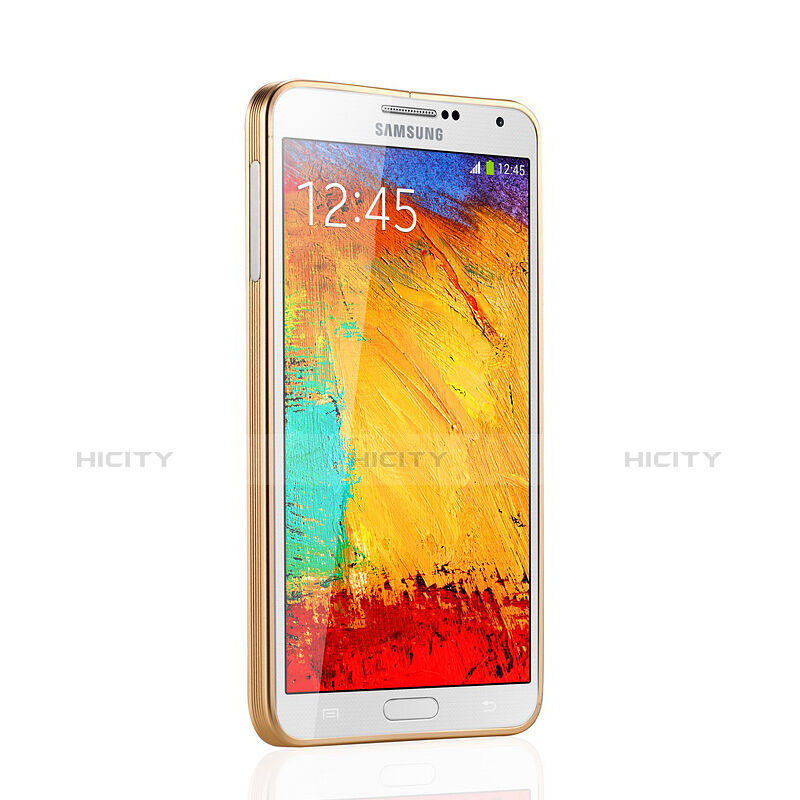 Coque Bumper Luxe Aluminum Metal pour Samsung Galaxy Note 3 N9000 Or Plus