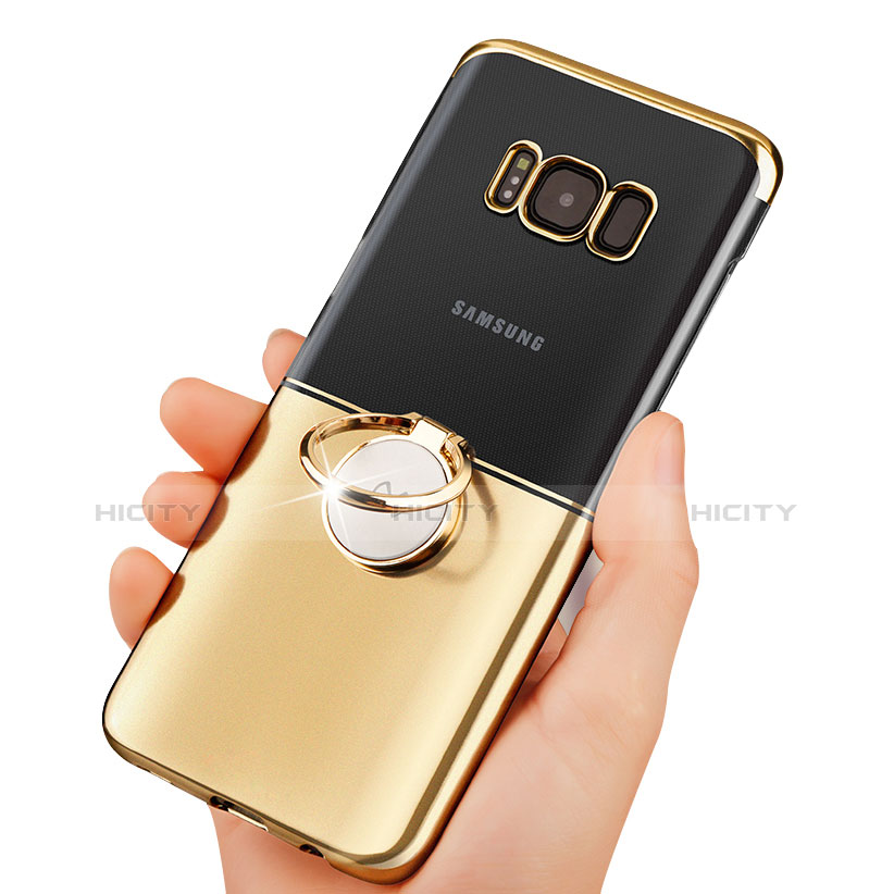 Coque Bumper Luxe Metal et Plastique avec Support Bague Anneau Aimante pour Samsung Galaxy S8 Or Plus