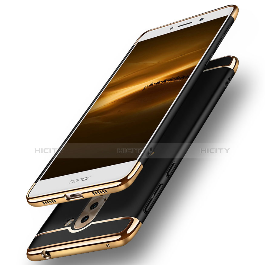Coque Bumper Luxe Metal et Plastique avec Support Bague Anneau pour Huawei Honor 6X Noir Plus