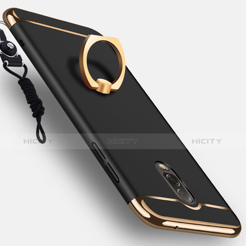 Coque Bumper Luxe Metal et Plastique avec Support Bague Anneau pour Samsung Galaxy J7 Plus Noir Plus
