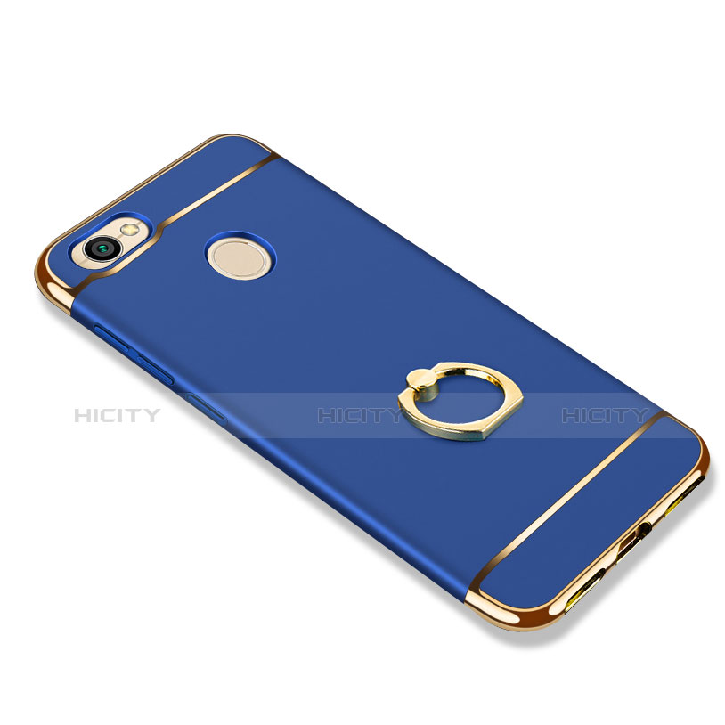 Coque Bumper Luxe Metal et Plastique avec Support Bague Anneau pour Xiaomi Redmi Note 5A Prime Bleu Plus