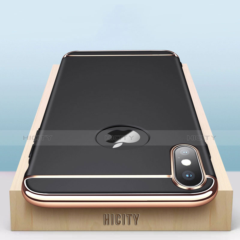 Coque Bumper Luxe Metal et Plastique C01 pour Apple iPhone X Noir Plus