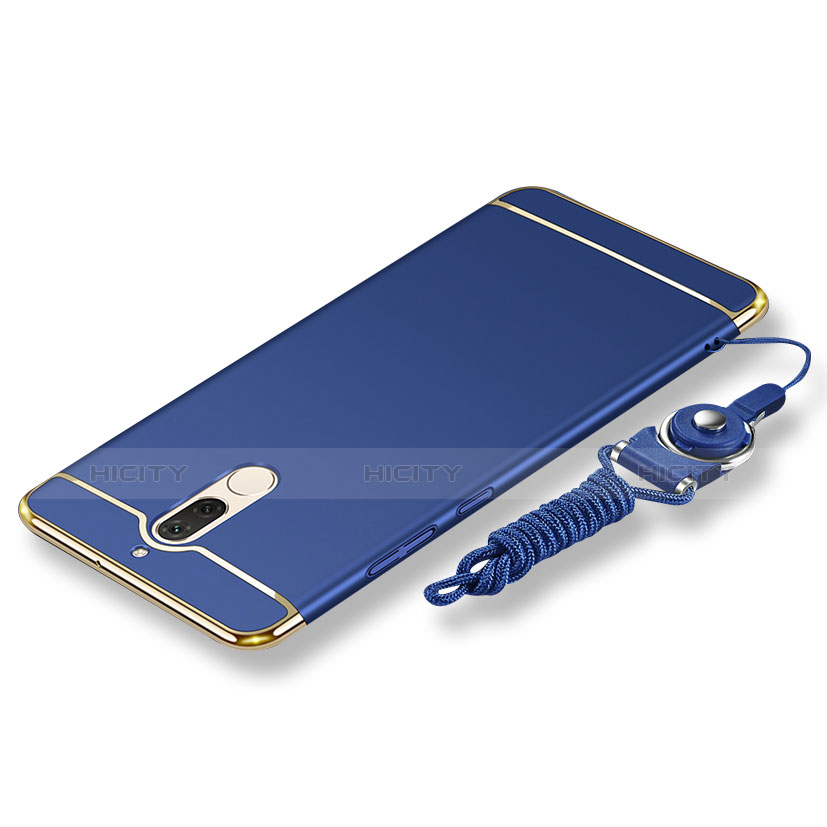 Coque Bumper Luxe Metal et Plastique Etui Housse avec Laniere pour Huawei Maimang 6 Bleu Plus