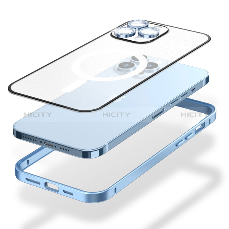 Coque Bumper Luxe Metal et Plastique Etui Housse avec Mag-Safe Magnetic Magnetique Bling-Bling LF1 pour Apple iPhone 13 Pro Max Plus