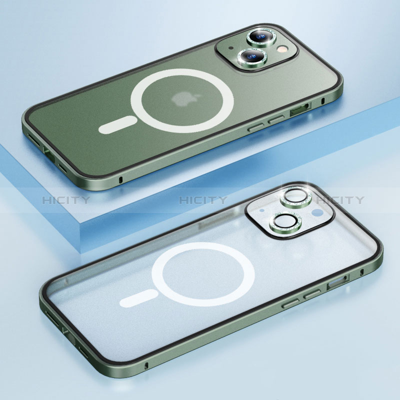 Coque Bumper Luxe Metal et Plastique Etui Housse avec Mag-Safe Magnetic Magnetique Bling-Bling LF1 pour Apple iPhone 15 Plus