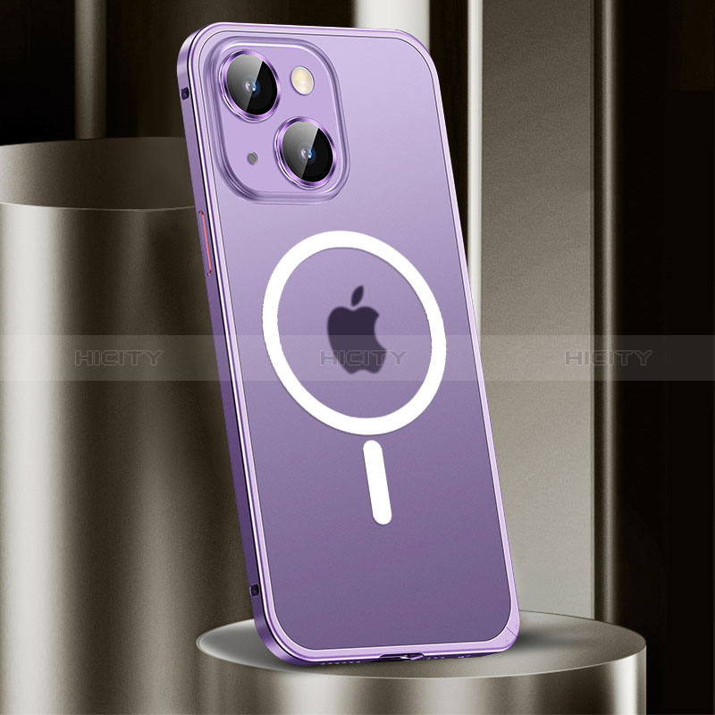Coque Bumper Luxe Metal et Plastique Etui Housse avec Mag-Safe Magnetic Magnetique JL2 pour Apple iPhone 13 Plus