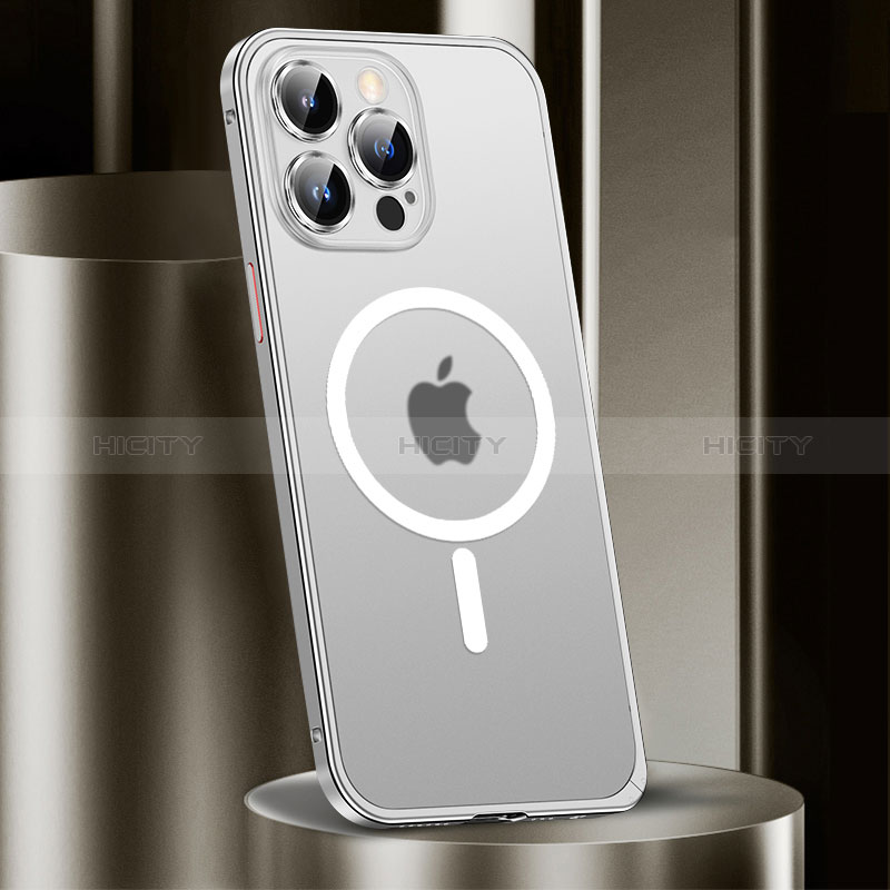 Coque Bumper Luxe Metal et Plastique Etui Housse avec Mag-Safe Magnetic Magnetique JL2 pour Apple iPhone 13 Pro Plus