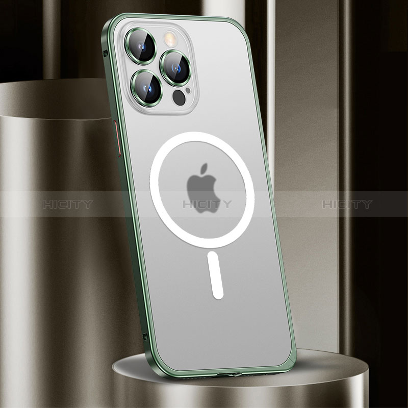 Coque Bumper Luxe Metal et Plastique Etui Housse avec Mag-Safe Magnetic Magnetique JL2 pour Apple iPhone 13 Pro Plus